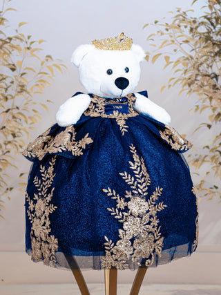 Navy Blue with Gold Quinceañera Teddy Bear Last Doll