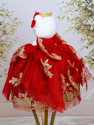 Dark red with Gold Kitty for Quinceanera