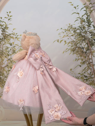 Rose Gold Quinceanera theme Brown Teddy Bear for quinceanera