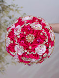 Fuchsia with Pink Quinceanera Bouquet 13 inches