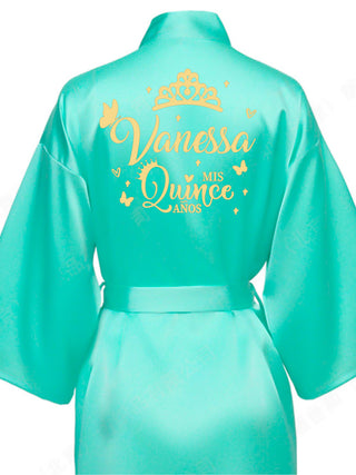 Mint with Gold robe for quinceanera