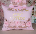 Almohada de rodillas para quinceañera color burdeos, almohada para zapatos