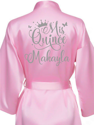 Pink with Silver robe for quinceanera