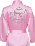 Pink with Silver robe for quinceanera