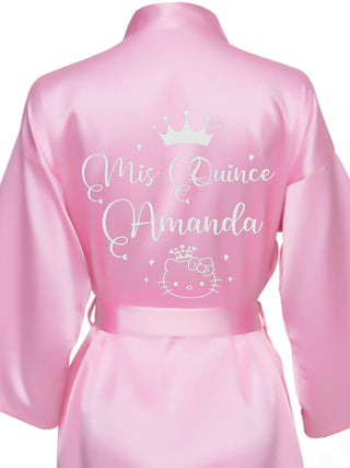 Pink with Silver robe for quinceanera