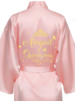 Rose Gold robe for quinceanera