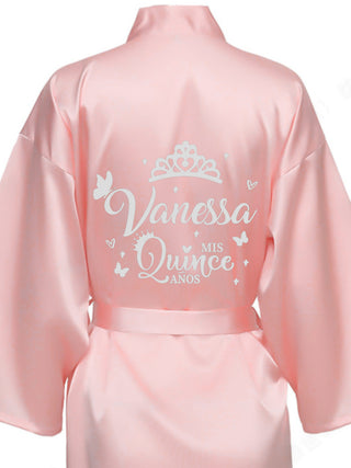 Rose Gold with silver robe for quinceanera