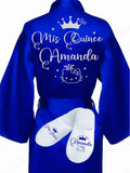 Quinceanera Royal Blue with Silver robe with slippers