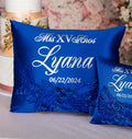 Almohada de rodillas para quinceañera color burdeos, almohada para zapatos