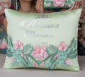 Sage Green Pink quinceanera kneeling pillow, shoes pillow