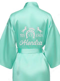 Sage Green with Silver robe for quinceanera