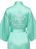 Sage Green with Silver robe for quinceanera