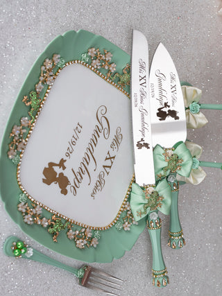 Sage Green Frog quinceanera bottle