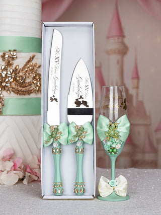 Sage Green Frog quinceanera bottle