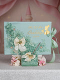 Sage Green Frog quinceanera guest book with pen