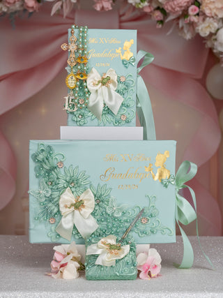 Sage Green Frog quinceanera package 1