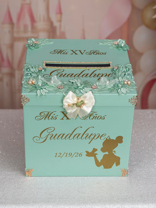 Sage Green Frog quinceanera bottle with 1 glass