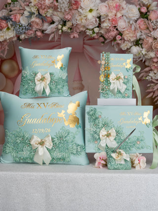 Sage Green Frog quinceanera package 1