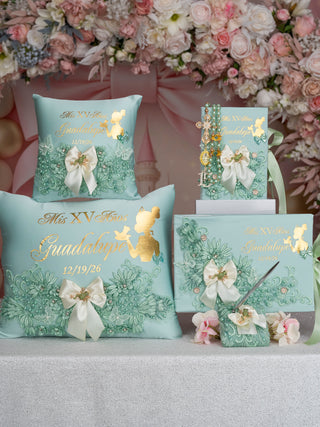 Sage Green Frog quinceanera bottle