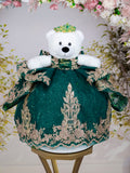 Green Gold with Bow Quinceanera Teddy Bear