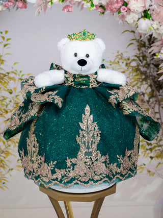 Green Gold with Bow Quinceanera Teddy Bear