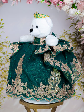 Green Gold with Bow Quinceanera Teddy Bear