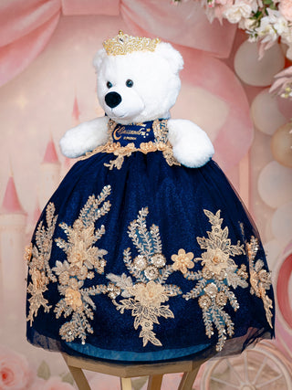Navy Blue with Rose Gold Quinceanera Teddy Bear