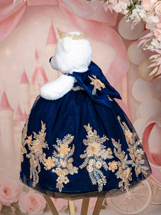 Navy Blue with Rose Gold Quinceanera Teddy Bear