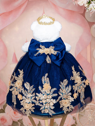Navy Blue with Rose Gold Quinceanera Teddy Bear