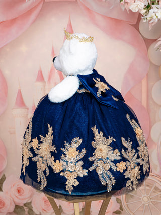Navy Blue with Rose Gold Quinceanera Teddy Bear