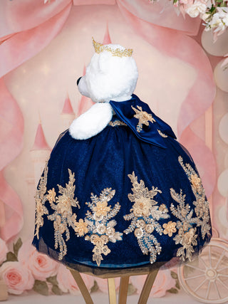 Navy Blue with Rose Gold Quinceanera Teddy Bear