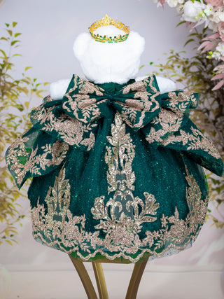 Green Gold with Bow Quinceanera Teddy Bear