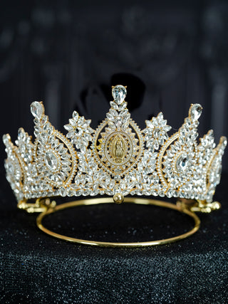 Gold Virgen de Guadalupe Quinceanera Crown