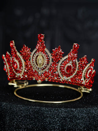 Red Virgen de Guadalupe Quinceanera Crown