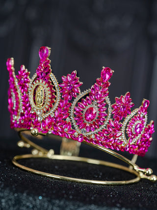 Fuchsia Virgen de Guadalupe Quinceanera Crown