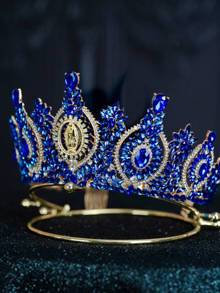 Royal Blue Virgen de Guadalupe Quinceanera Crown