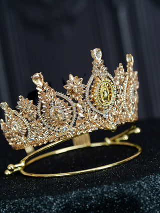 Champagne Gold Virgen de Guadalupe Quinceanera Crown