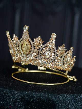 Champagne Gold Virgen de Guadalupe Quinceanera Crown