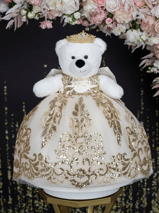 Gold with Bow Quinceanera Teddy Bear