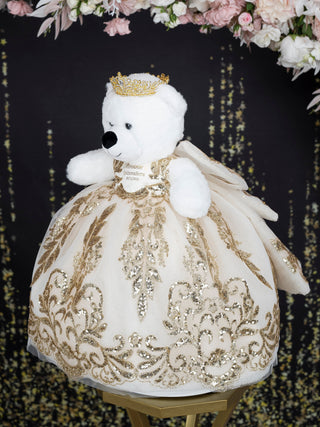 Gold with Bow Quinceanera Teddy Bear