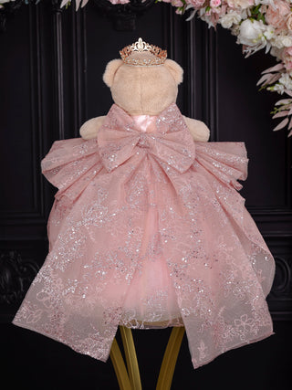 Rose Gold Brown Teddy Bear for Quinceanera