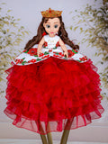 White Red Charro Quinceanera Doll
