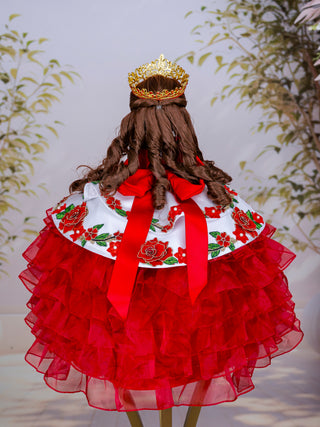 White Red Charro Quinceanera Doll