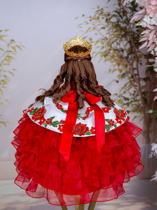 White Red Charro Quinceanera Doll