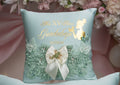 Sage Green Frog quinceanera tiara pillow