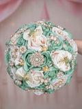 Sage Green Frog quinceanera bouquet 9 inches