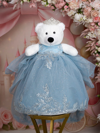 Dusty Blue Silver last Teddy Bear for Quinceanera