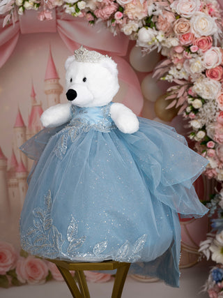 Dusty Blue Silver last Teddy Bear for Quinceanera