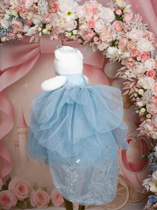 Dusty Blue Silver last Teddy Bear for Quinceanera