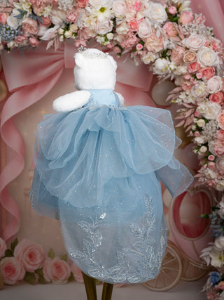 Dusty Blue Silver last Teddy Bear for Quinceanera